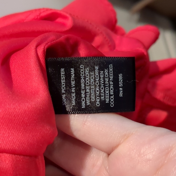 Express Fit and Flare Red/Orange Halter Dress Keyhole - Picture 10 of 12